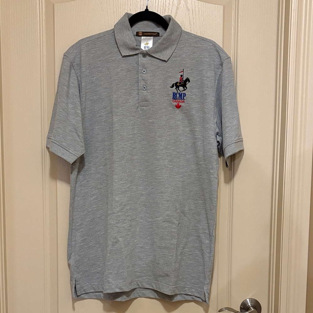 RCMP Gray Polo Shirt with Embroidered Crest